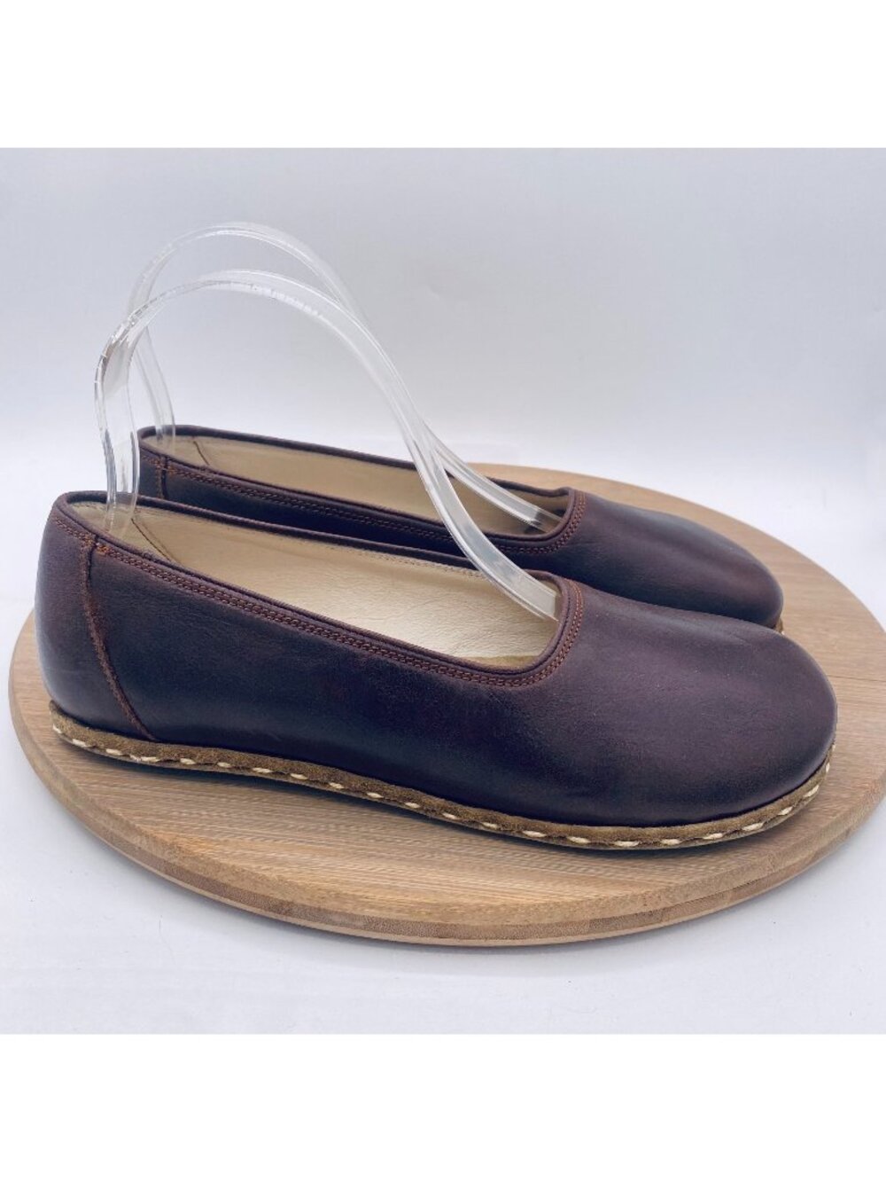 Earthing Harmony Shoes Womens 7.5 Brown Leather Grounding Barefoot Flats
